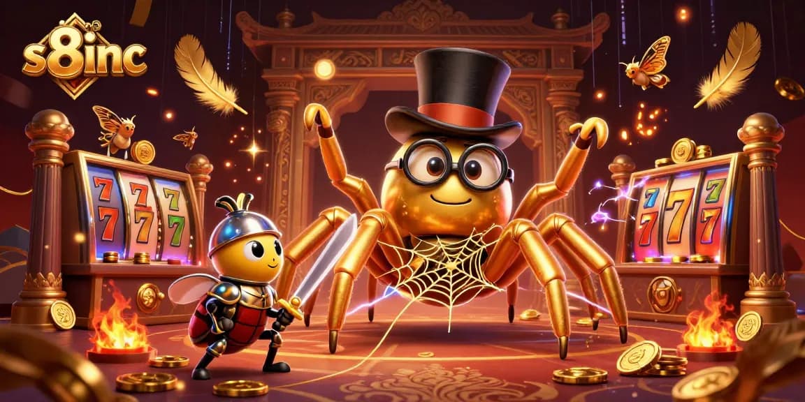 Engage with s8inc's thrilling casino experience featuring unique characters in a vibrant setting.