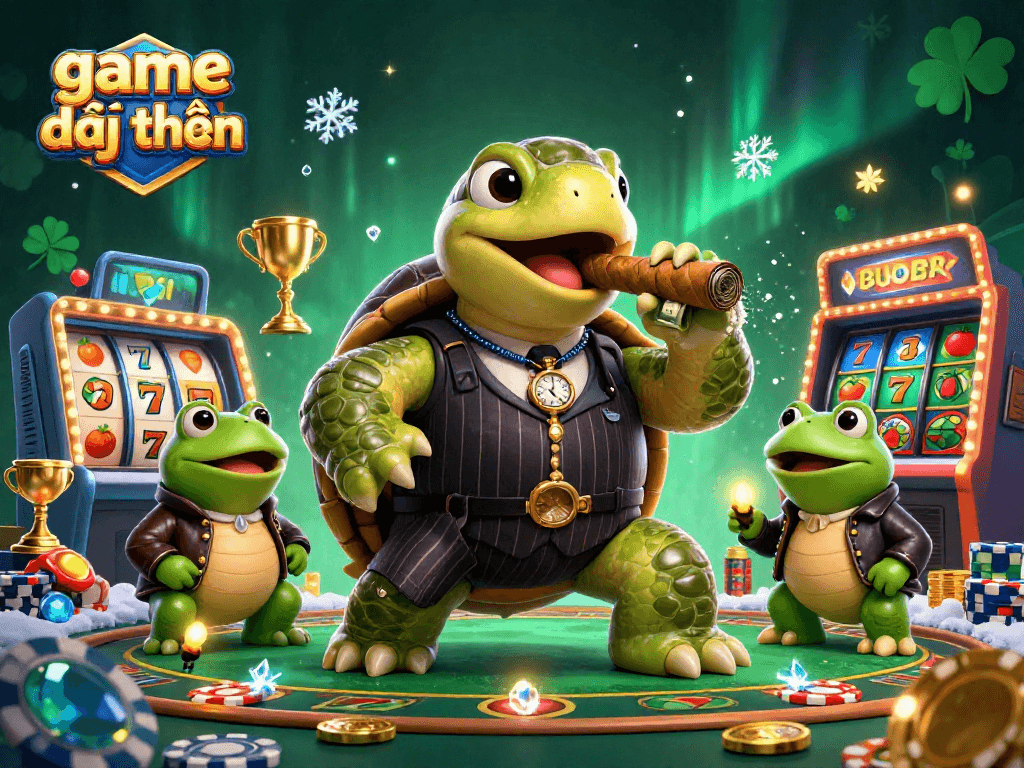 Experience thrilling game đổi thưởng moments with a charming turtle mobster and dynamic gambling elements.
