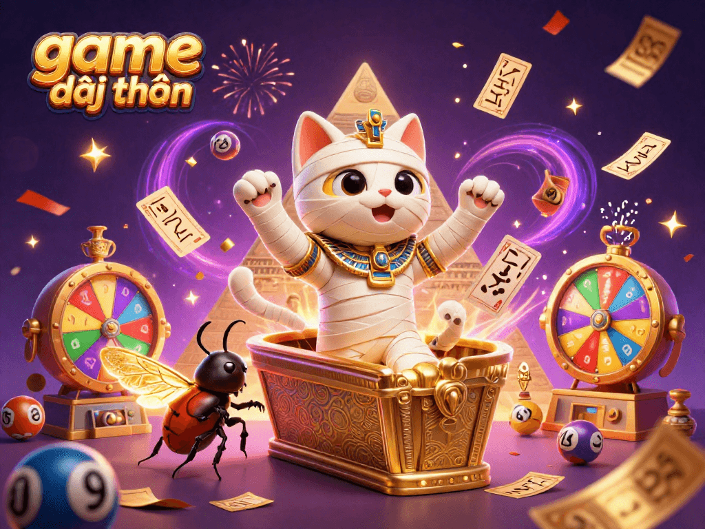 Experience the thrill of game đổi thưởng in a vibrant 3D casino scene with magical elements.