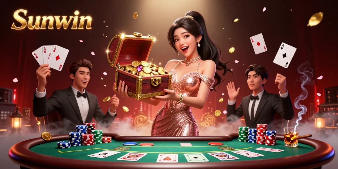 Sunwin offers a thrilling online casino experience with vibrant poker gameplay and dazzling treasure.