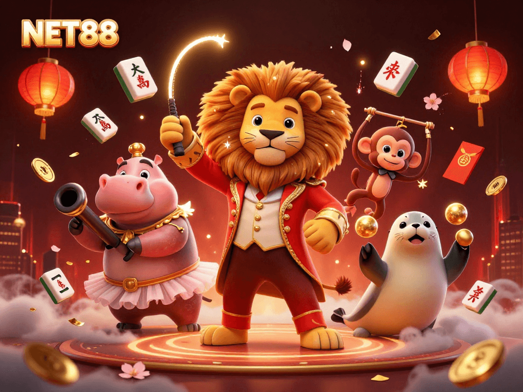 Engage with NET88's vibrant casino atmosphere featuring dynamic characters and enchanting visuals.