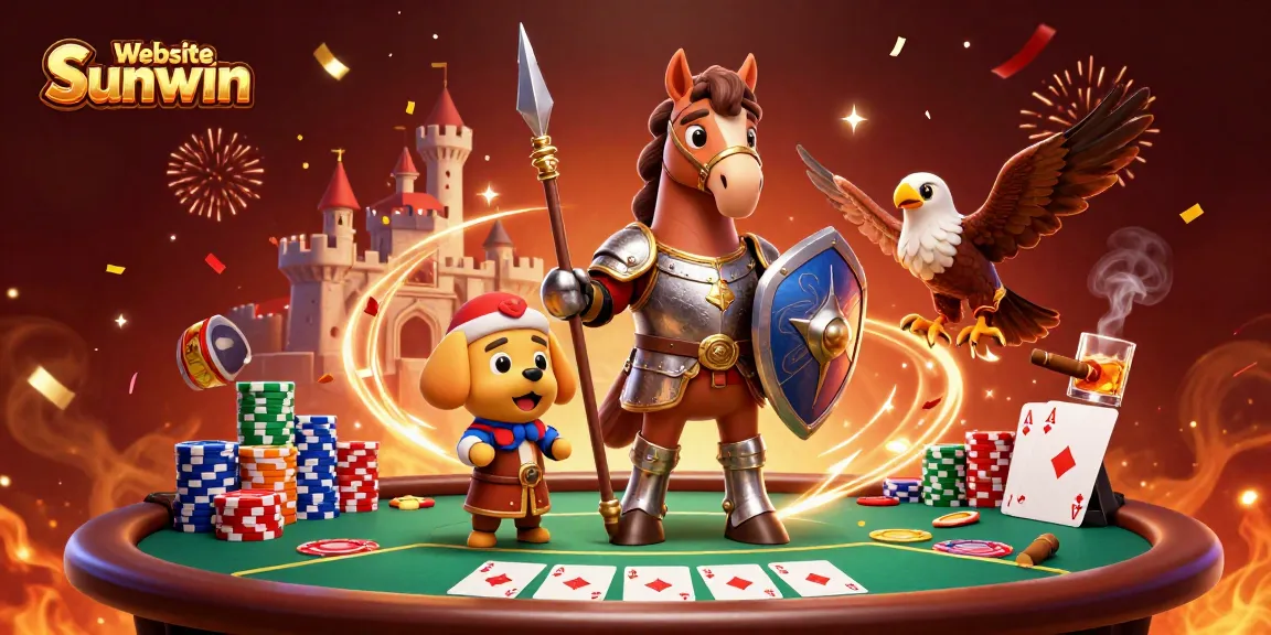 Engage in thrilling games at Website Sunwin with immersive 3D illustrations of knights and poker.
