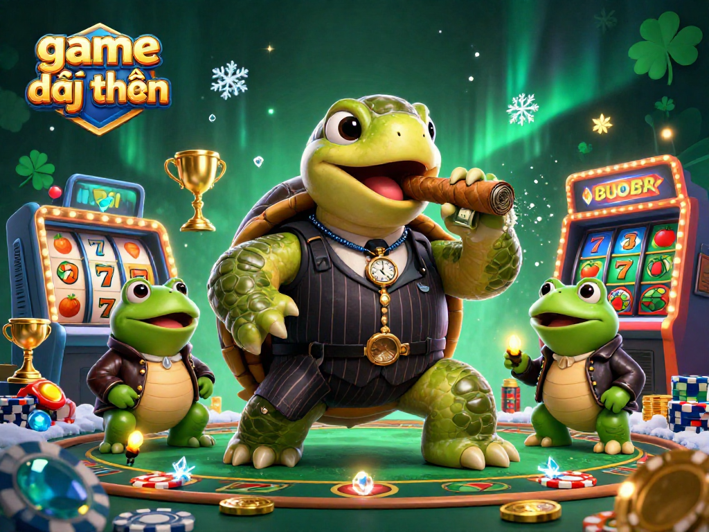 Experience thrilling game đổi thưởng moments with a charming turtle mobster and dynamic gambling elements.