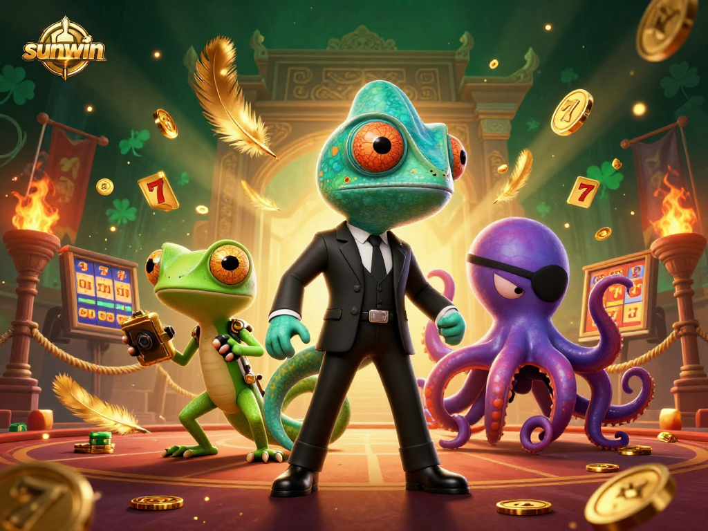 Experience thrilling gameplay with sunwin's vibrant casino characters in a spectacular 3D illustration.