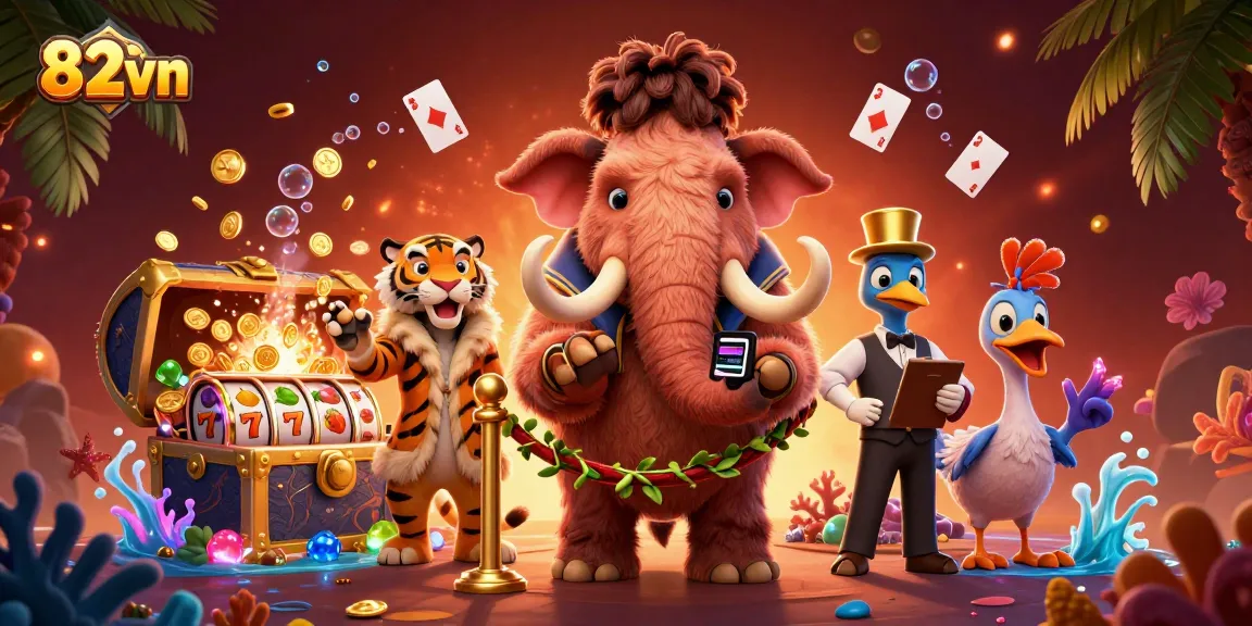 Experience thrilling wins at 82vn casino with a vibrant scene of excitement and jackpots.