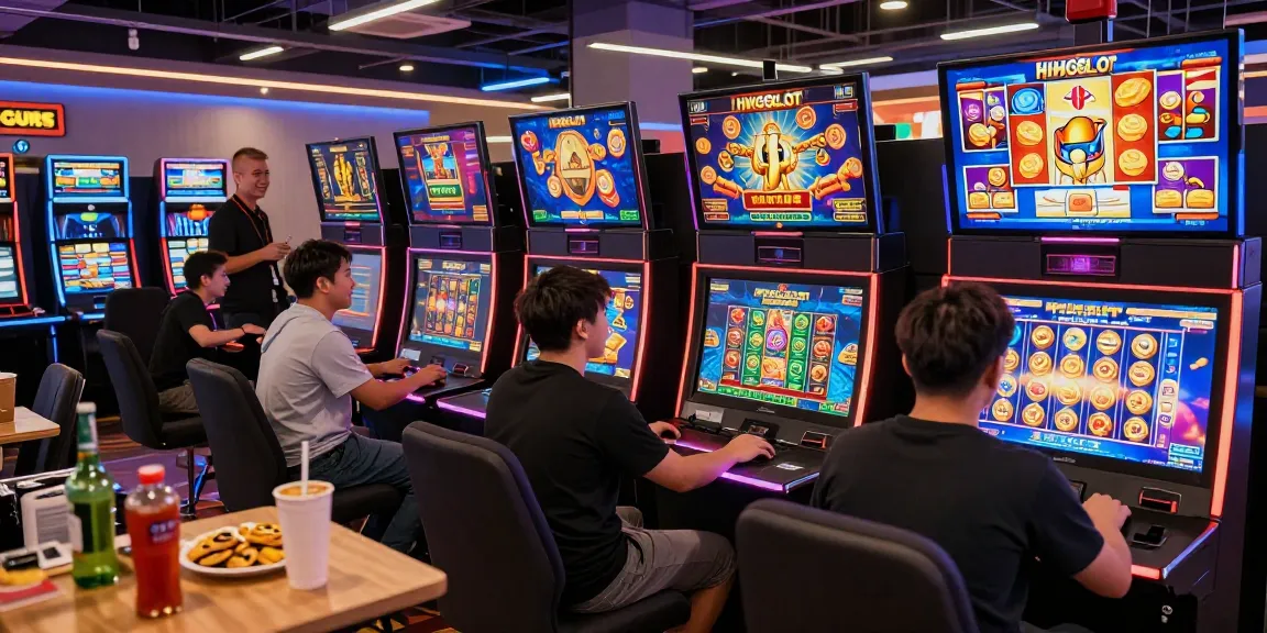 Exciting atmosphere at HWGSLOT online gaming hub with players enjoying interactive slot games.