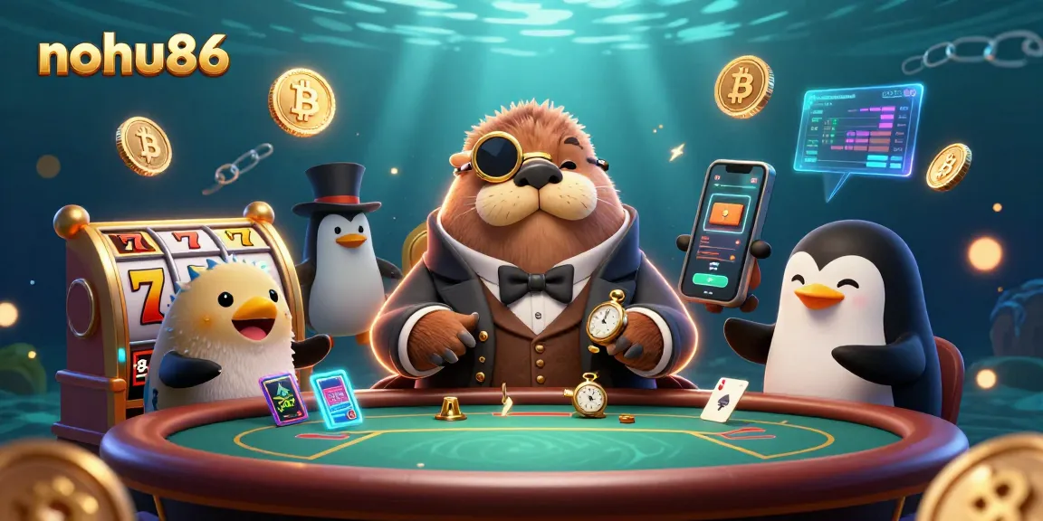 Experience thrilling slot gameplay at nohu86 with fun characters and vibrant casino elements.