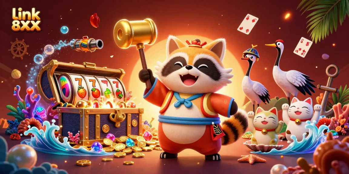 Experience excitement in link 8XX with colorful characters and dynamic casino elements.