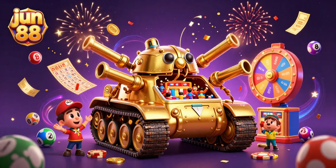 Experience the excitement of jun 88 with a vibrant casino scene featuring a golden beetle tank.