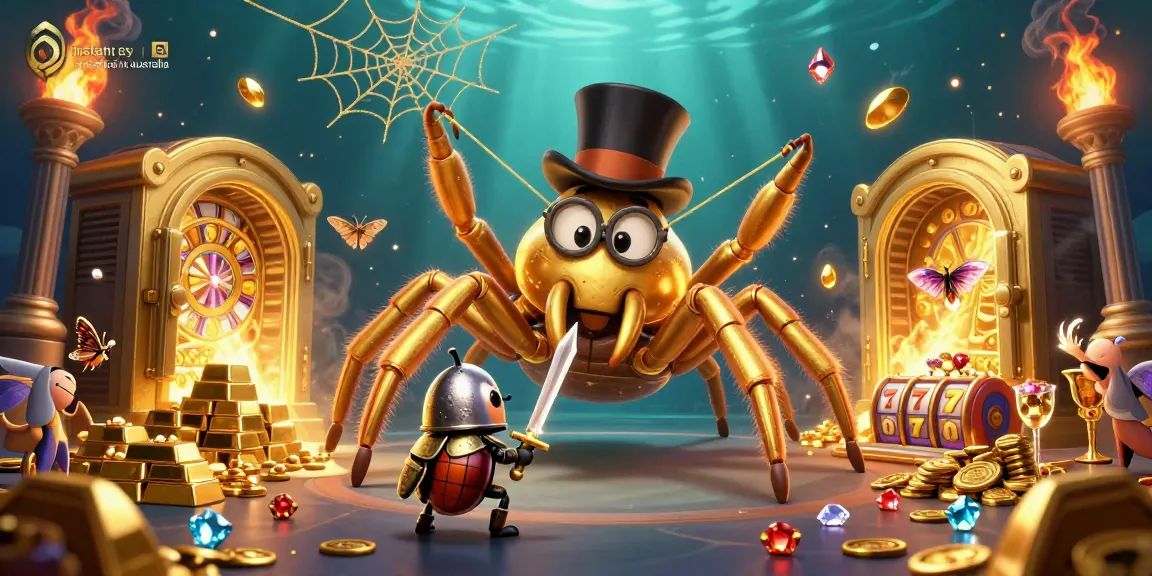 Win big with the best instant payout casinos in Australia featuring vibrant characters and gold treasures.