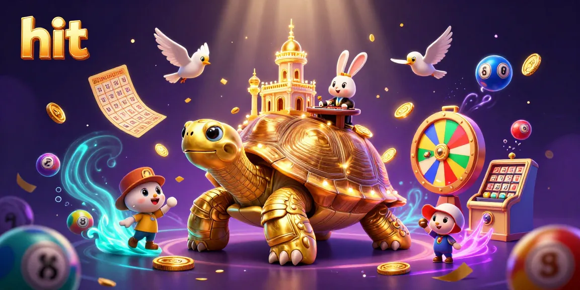 Win big at the hit casino with dynamic games and golden rewards in this vibrant illustration.