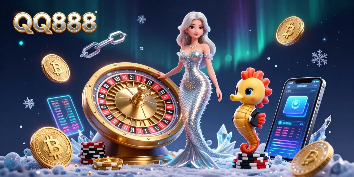 Experience thrilling moments with QQ888 at a vibrant online casino featuring a mermaid and seahorse.
