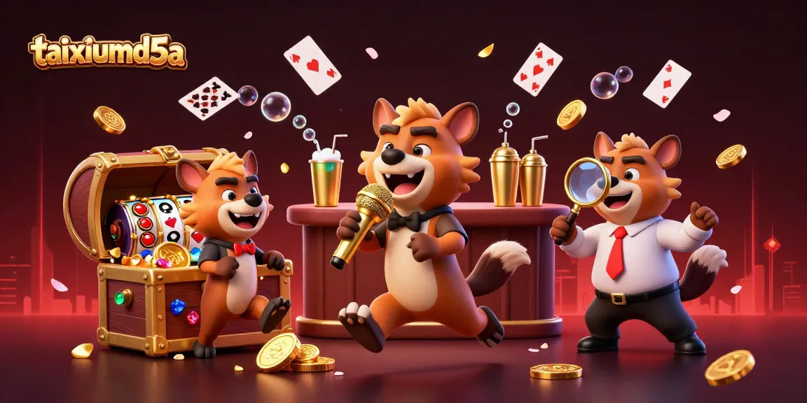 Engage with thrilling gameplay at taixiumd5a featuring an exciting casino scene with hyenas in action.