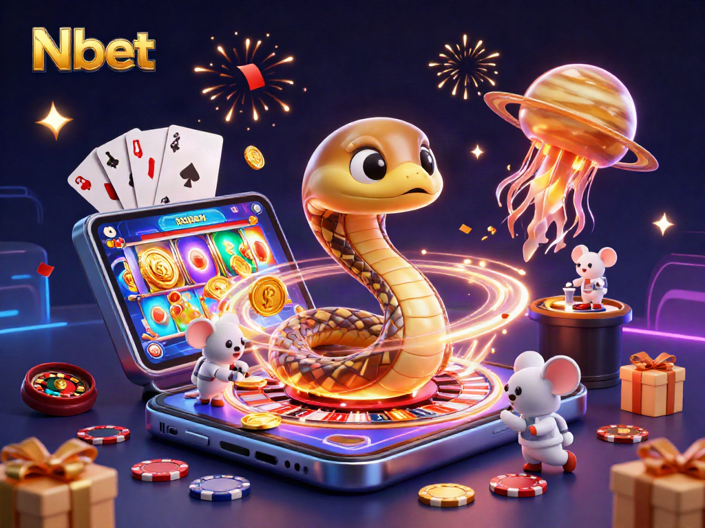 Nbet offers an engaging cosmic casino experience with astronaut mice betting on a roulette ring.