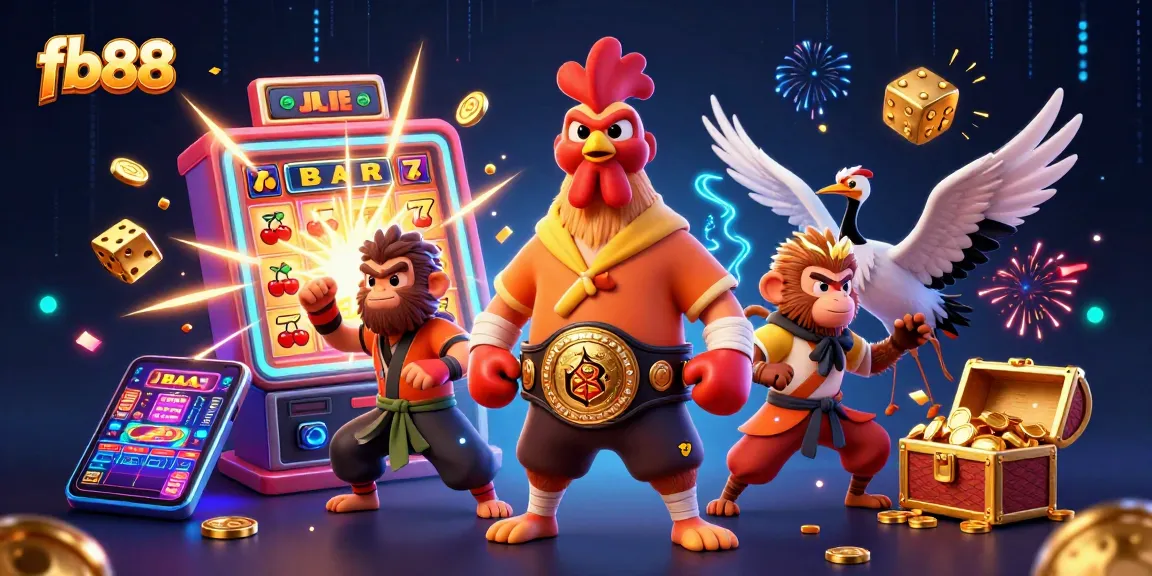 Experience thrilling wins at fb88 with vibrant illustrations of dynamic casino action and characters.
