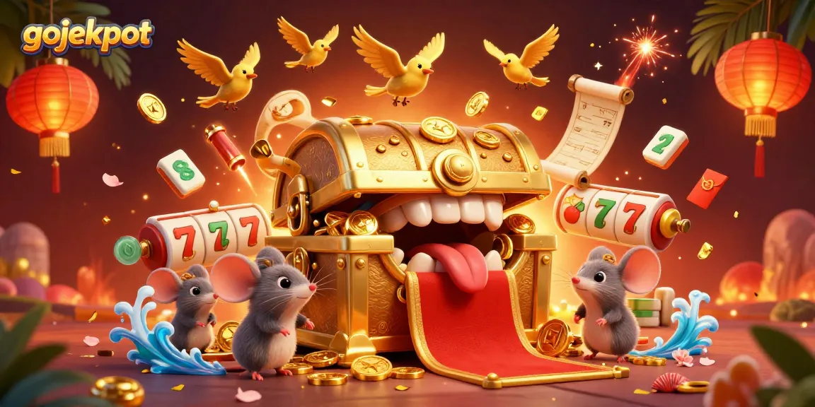 Spin the gojekpot reels and discover treasures with this vibrant 3D casino illustration.