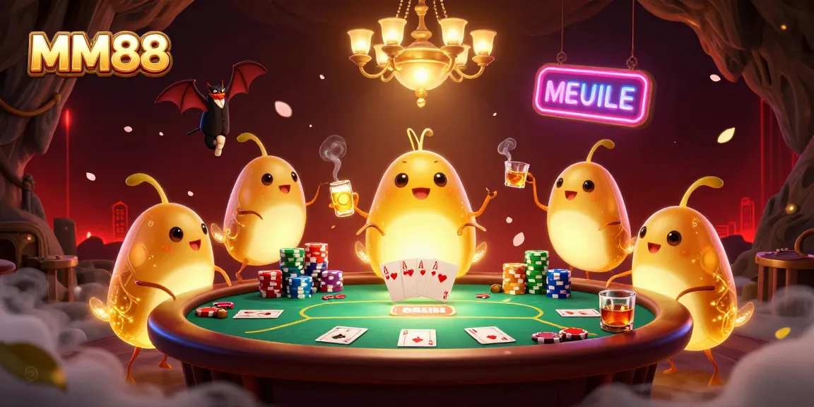 Experience the vibrant underworld of MM88 with glowworms illuminating an enthralling cave casino scene.
