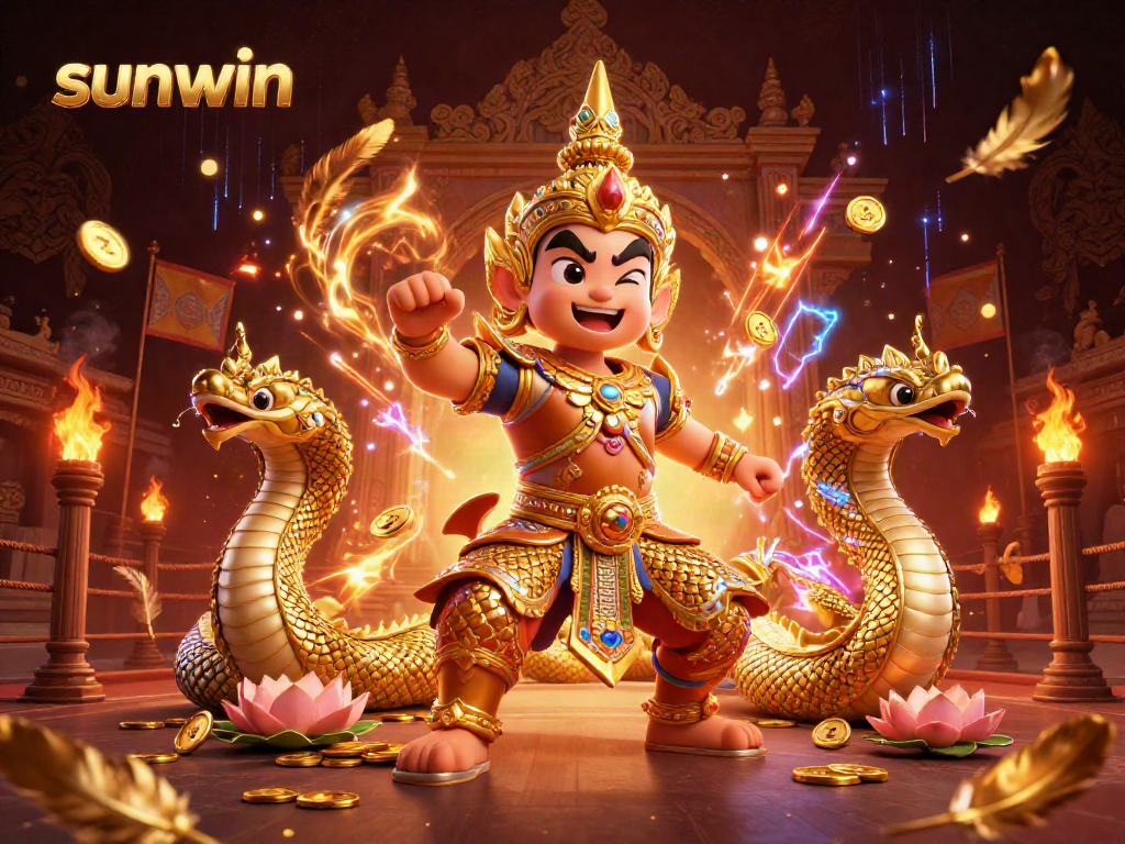 Engage with sunwin at a vibrant Asian-themed casino featuring dynamic characters and thrilling game elements