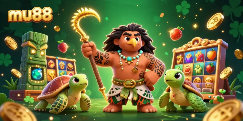 Experience the thrill of winning with mu88 at this vibrant casino scene featuring dynamic slots and jackpots.