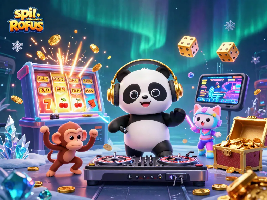 Spin and win at spil casino uden om ROFUS with vibrant 3D characters in a dynamic casino scene.