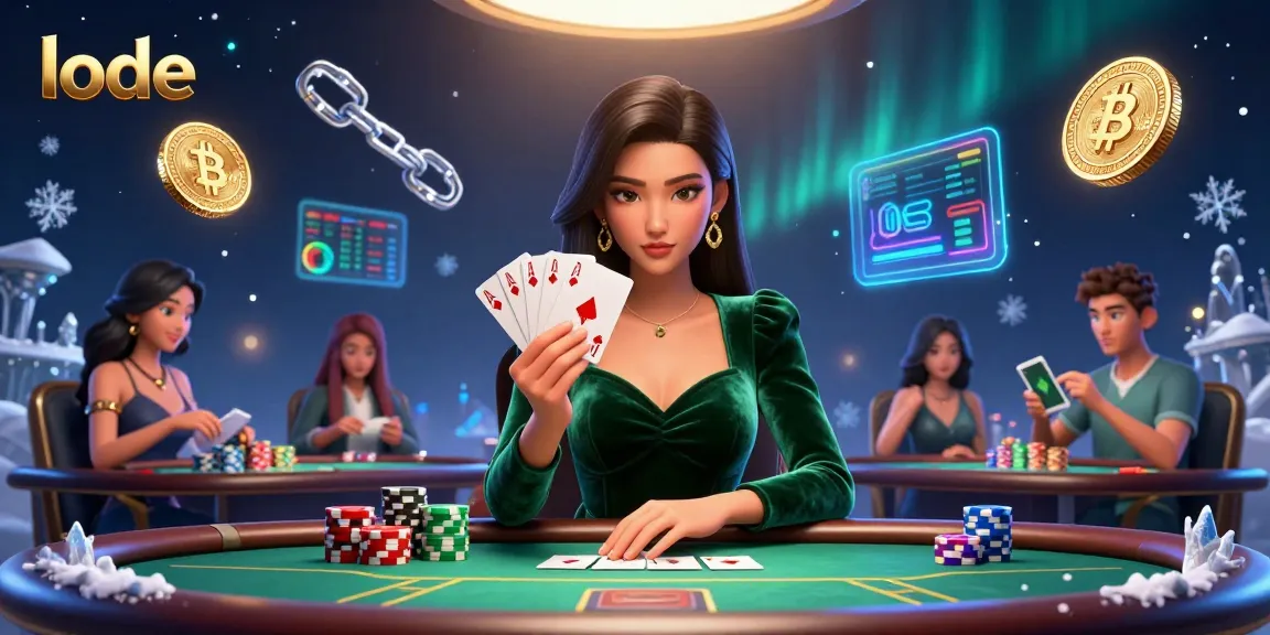 Engage in thrilling lode poker action with a stunning Asian woman at a luxury table.
