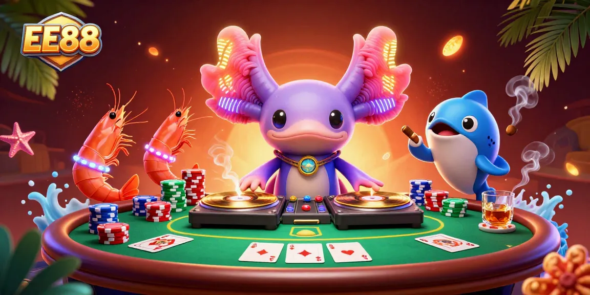 Experience EE88's underwater casino party with vibrant characters and gaming elements.