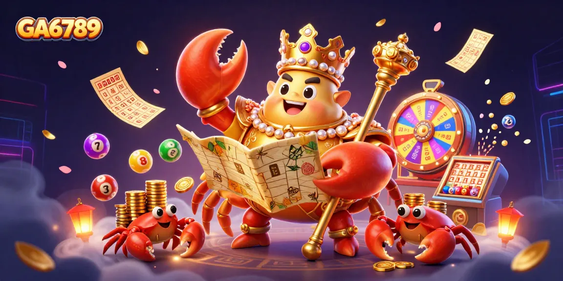 Experience the thrill of GA6789's vibrant lottery scene with lively elements and engaging characters.