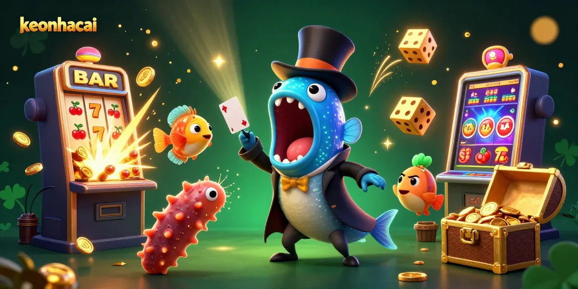 Experience the excitement of keonhacai with a vibrant illustration of a deep-sea eel magician performing thrilling card tricks.