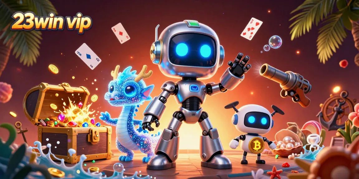 Engage with thrilling gaming at 23win vip while enjoying a vibrant casino illustration featuring epic characters.