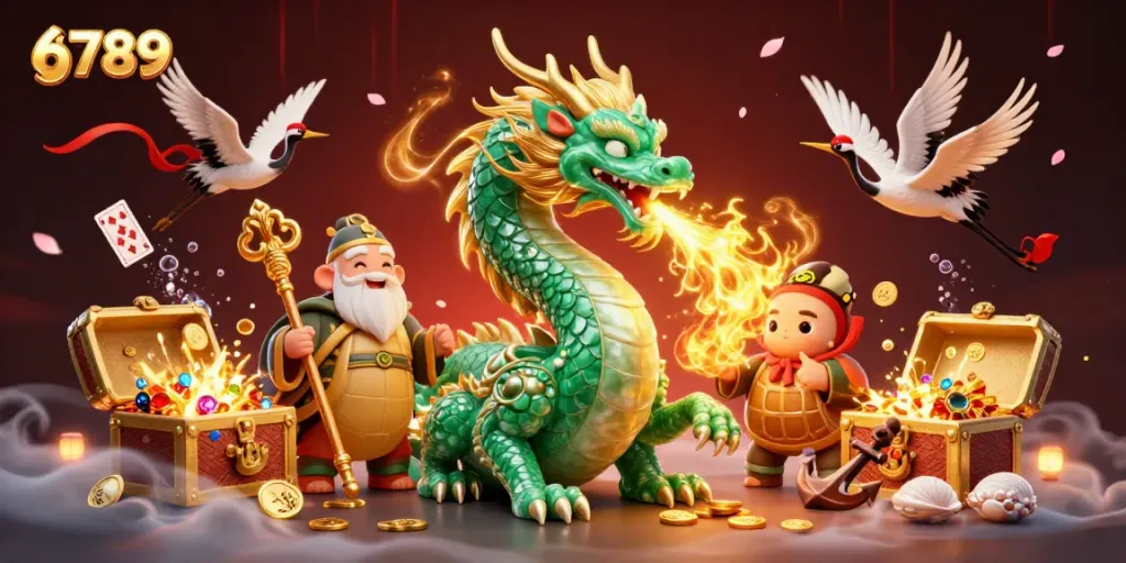 Experience exciting cockfighting action at gà 6789 with dynamic 3D visuals and golden treasure.