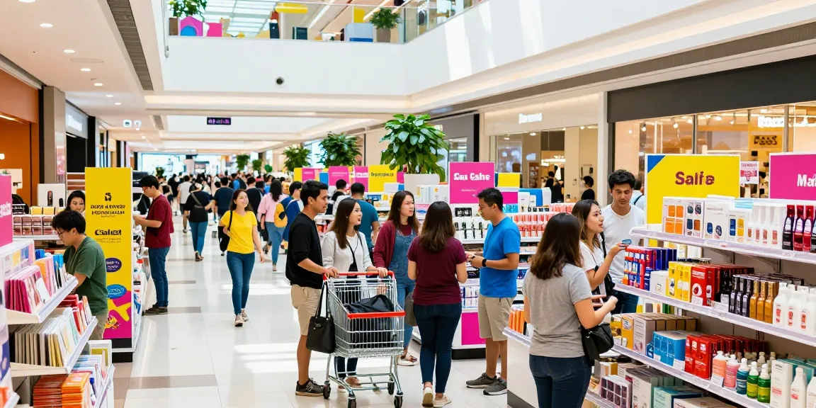 Rokok88 promoting a vibrant shopping experience in a bustling retail environment.