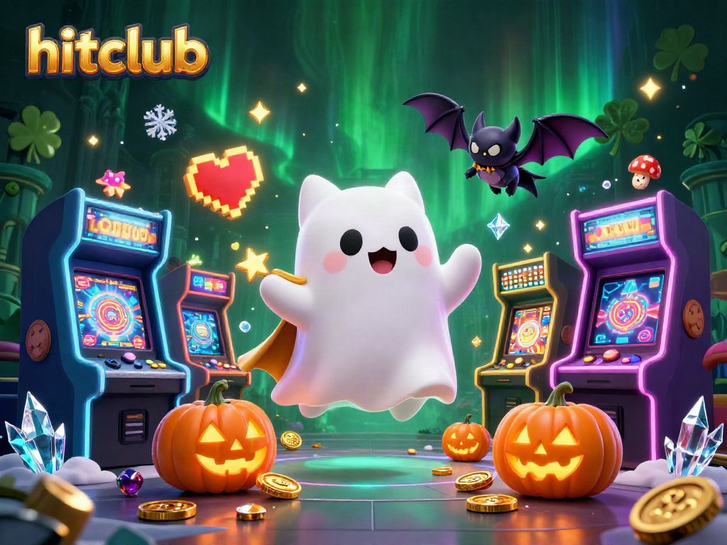 Engage with the hitclub casino experience as a friendly ghost cat and bat navigate a haunted mansion of slots and games.