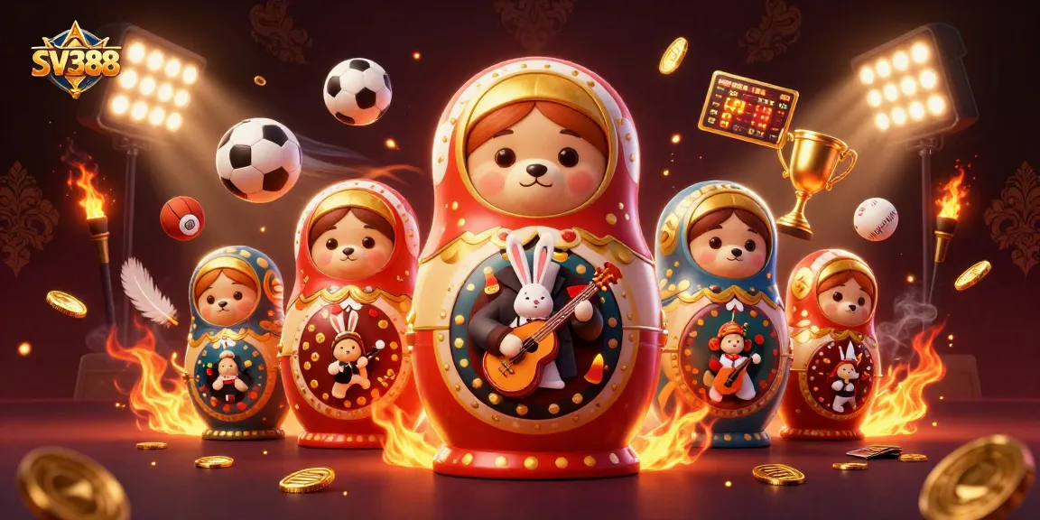 Engage with SV388's lively matches in this immersive gaming illustration highlighting excitement and vibrant casino elements.